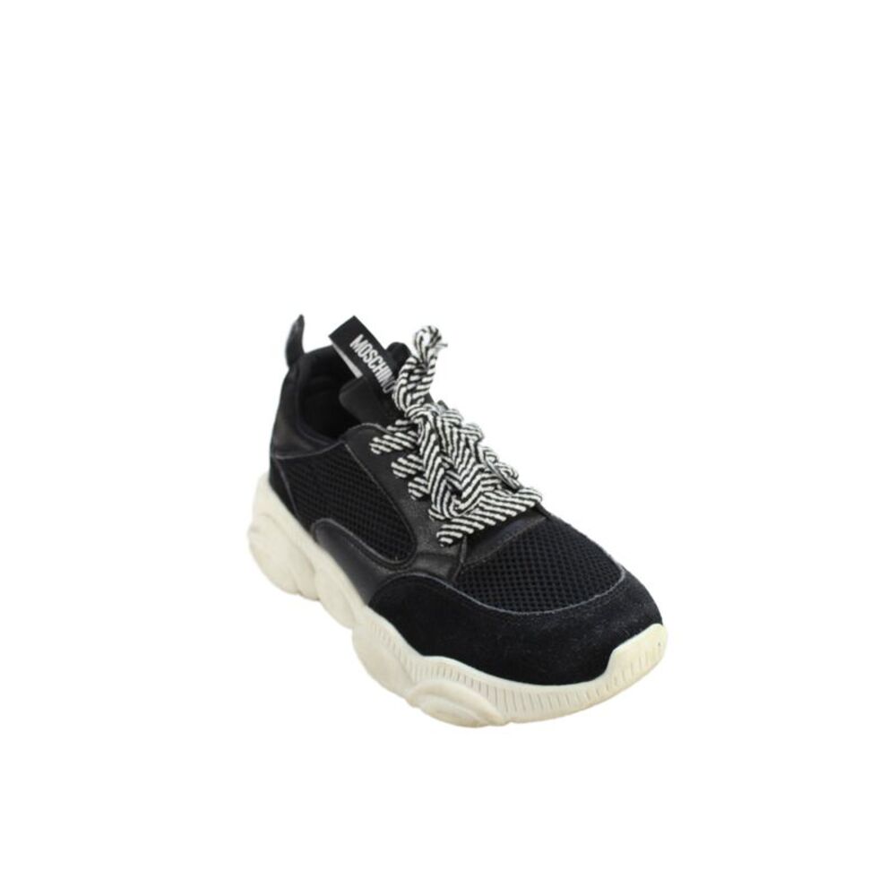 Moschino Womens Teddy Run Lace-Up Casual Sneakers Black Size 9